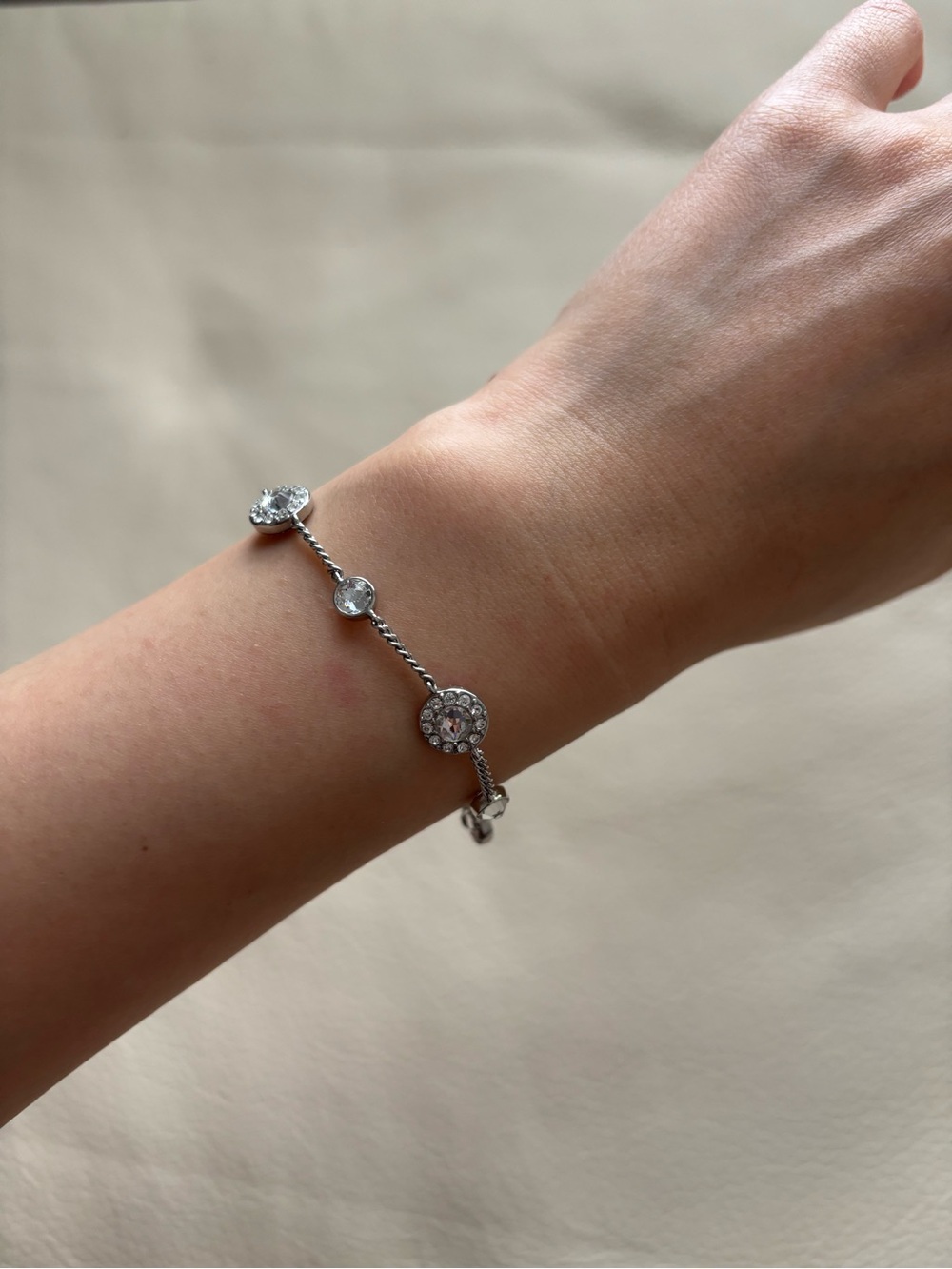 Givenchy Rhodium Bracelet with Crystal Details
